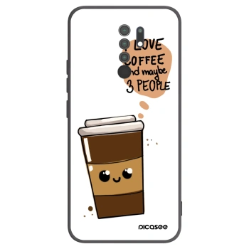 Picasee fekete szilikon tok az alábbi mobiltelefonokra Xiaomi Redmi 9 - Cute coffee
