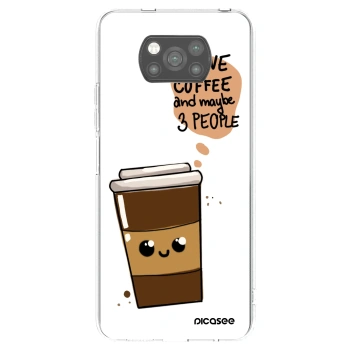 Picasee fekete szilikon tok az alábbi mobiltelefonokra Xiaomi Poco X3 - Cute coffee