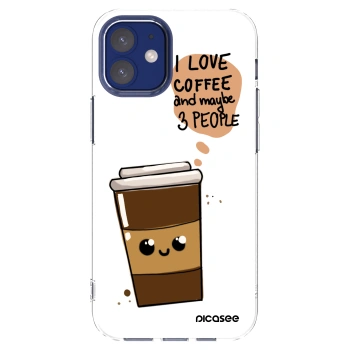 Picasee átlátszó szilikon tok az alábbi mobiltelefonokra Apple iPhone 12 mini - Cute coffee