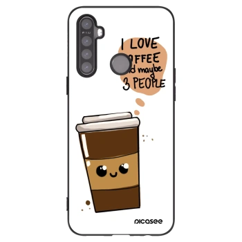 Picasee fekete szilikon tok az alábbi mobiltelefonokra Realme 5 - Cute coffee