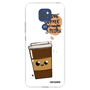 Picasee átlátszó szilikon tok az alábbi mobiltelefonokra Motorola Moto G9 Play - Cute coffee