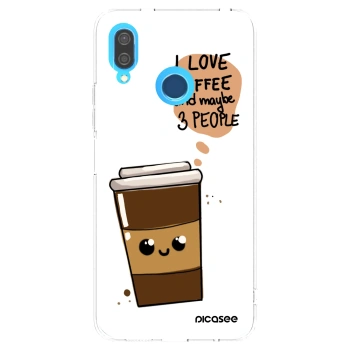 Picasee átlátszó szilikon tok az alábbi mobiltelefonokra Huawei P20 Lite - Cute coffee