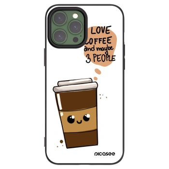 Picasee fekete szilikon tok az alábbi mobiltelefonokra Apple iPhone 13 Pro Max - Cute coffee