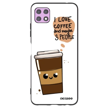 Picasee fekete szilikon tok az alábbi mobiltelefonokra Samsung Galaxy A22 A226B 5G - Cute coffee