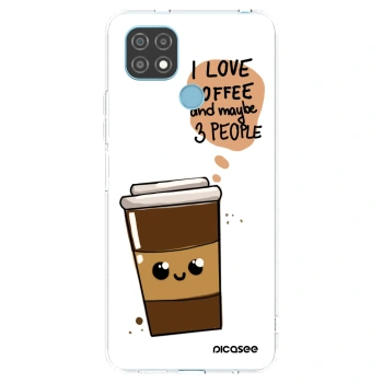 Picasee átlátszó szilikon tok az alábbi mobiltelefonokra Realme C21 - Cute coffee