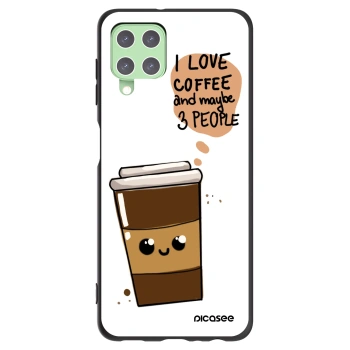 Picasee fekete szilikon tok az alábbi mobiltelefonokra Samsung Galaxy A22 A225F 4G - Cute coffee