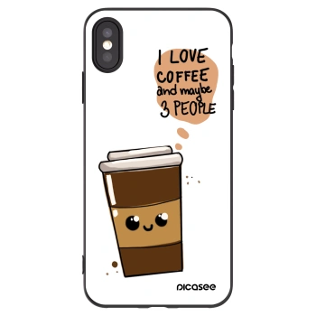 Picasee fekete szilikon tok az alábbi mobiltelefonokra Apple iPhone XS Max - Cute coffee