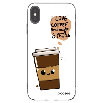 Picasee átlátszó szilikon tok az alábbi mobiltelefonokra Apple iPhone XS Max - Cute coffee