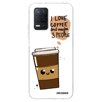 Picasee átlátszó szilikon tok az alábbi mobiltelefonokra Realme 8 5G - Cute coffee