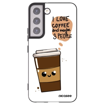 Picasee fekete szilikon tok az alábbi mobiltelefonokra Samsung Galaxy S22 5G - Cute coffee