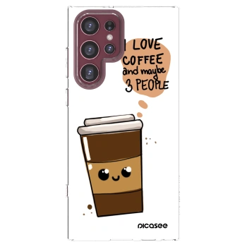 Picasee átlátszó szilikon tok az alábbi mobiltelefonokra Samsung Galaxy S22 Ultra 5G - Cute coffee