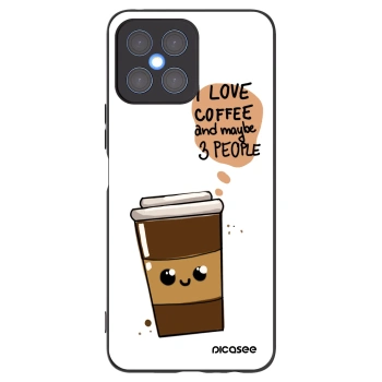 Picasee fekete szilikon tok az alábbi mobiltelefonokra Honor X8 4G - Cute coffee