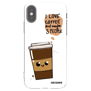Picasee átlátszó szilikon tok az alábbi mobiltelefonokra Apple iPhone X/XS - Cute coffee