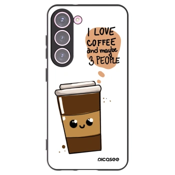Picasee fekete szilikon tok az alábbi mobiltelefonokra Samsung Galaxy S23 5G - Cute coffee