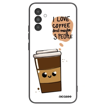 Picasee fekete szilikon tok az alábbi mobiltelefonokra Samsung Galaxy A04s A047F - Cute coffee