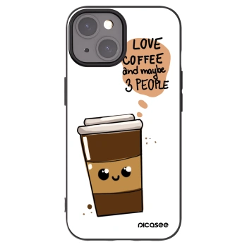 Picasee fekete szilikon tok az alábbi mobiltelefonokra Apple iPhone 15 - Cute coffee
