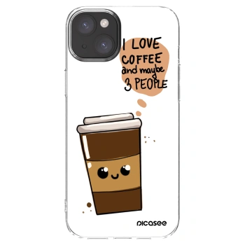 Picasee átlátszó szilikon tok az alábbi mobiltelefonokra Apple iPhone 15 Plus - Cute coffee