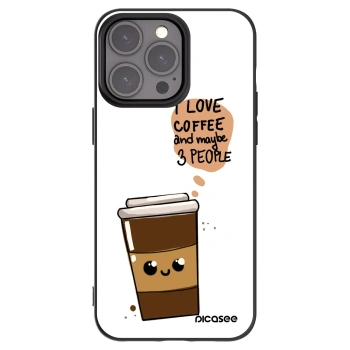 Picasee fekete szilikon tok az alábbi mobiltelefonokra Apple iPhone 15 Pro Max - Cute coffee