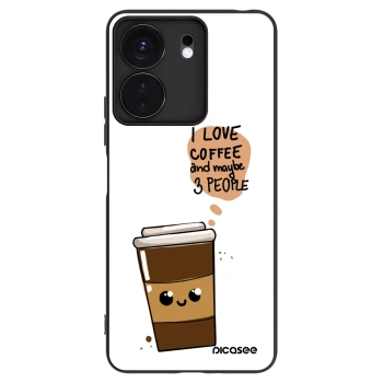 Picasee fekete szilikon tok az alábbi mobiltelefonokra Xiaomi Redmi 13C 4G - Cute coffee