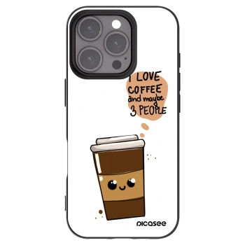 Picasee fekete szilikon tok az alábbi mobiltelefonokra Apple iPhone 16 Pro - Cute coffee