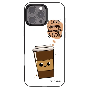 Picasee fekete szilikon tok az alábbi mobiltelefonokra Apple iPhone 16 Pro Max - Cute coffee