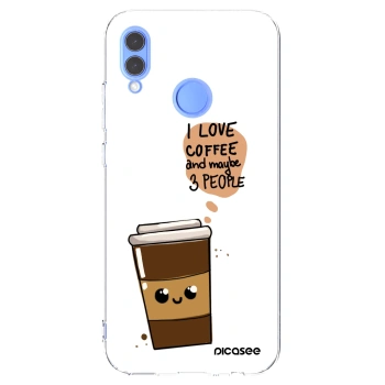 Picasee átlátszó szilikon tok az alábbi mobiltelefonokra Huawei P Smart 2019 - Cute coffee