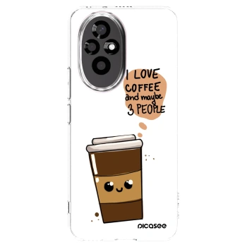Picasee átlátszó szilikon tok az alábbi mobiltelefonokra Honor 200 Pro 5G - Cute coffee