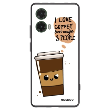 Picasee fekete szilikon tok az alábbi mobiltelefonokra Motorola Moto G35 5G - Cute coffee