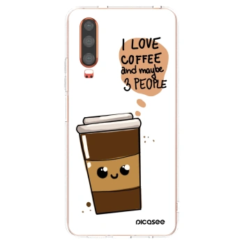 Picasee átlátszó szilikon tok az alábbi mobiltelefonokra Huawei P30 - Cute coffee