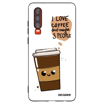 Picasee fekete szilikon tok az alábbi mobiltelefonokra Huawei P30 - Cute coffee