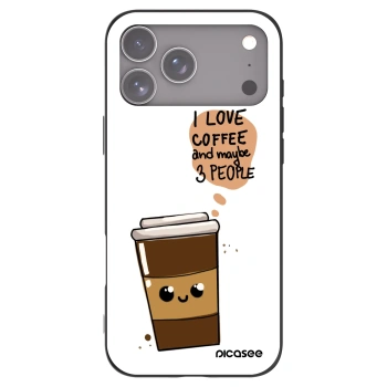 Picasee fekete szilikon tok az alábbi mobiltelefonokra Apple iPhone 17 Pro Max - Cute coffee