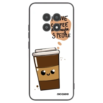 Picasee fekete szilikon tok az alábbi mobiltelefonokra Realme 12X - Cute coffee