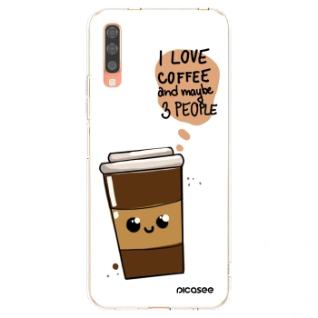 Picasee átlátszó szilikon tok az alábbi mobiltelefonokra Samsung Galaxy A70 A705F - Cute coffee