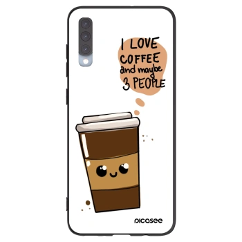 Picasee fekete szilikon tok az alábbi mobiltelefonokra Samsung Galaxy A70 A705F - Cute coffee