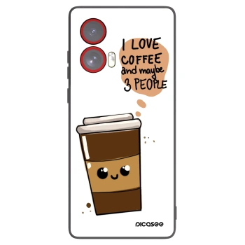 Picasee fekete szilikon tok az alábbi mobiltelefonokra Motorola Edge 50 Fusion - Cute coffee