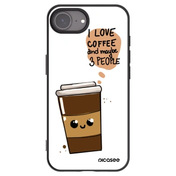 Picasee fekete szilikon tok az alábbi mobiltelefonokra Apple iPhone 17e - Cute coffee
