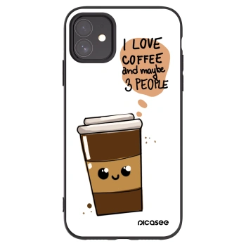 Picasee fekete szilikon tok az alábbi mobiltelefonokra Apple iPhone 11 - Cute coffee