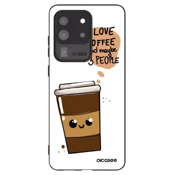 Picasee fekete szilikon tok az alábbi mobiltelefonokra Samsung Galaxy S20 Ultra 5G G988F - Cute coffee