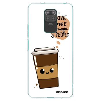 Picasee fekete szilikon tok az alábbi mobiltelefonokra Xiaomi Redmi Note 9 - Cute coffee