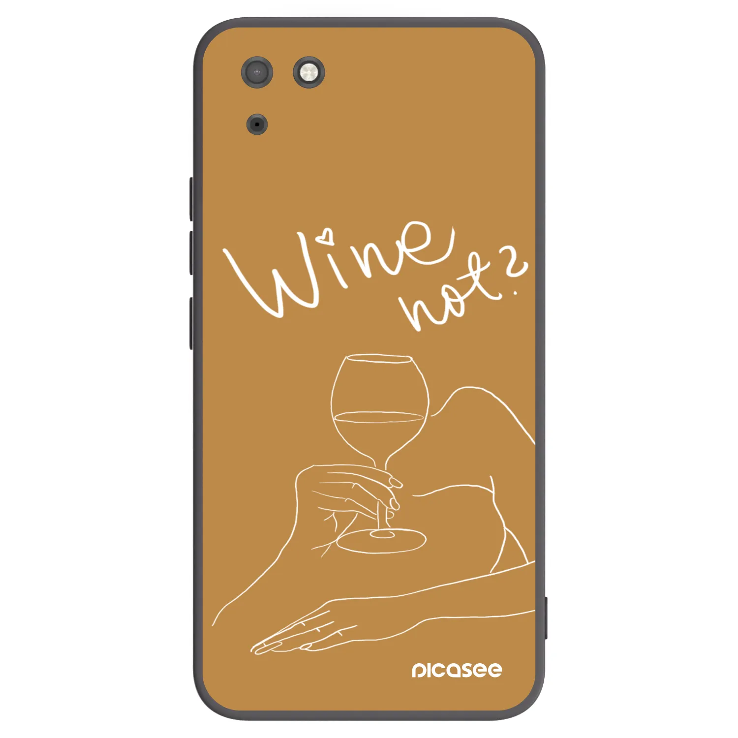 Picasee fekete szilikon tok az alábbi mobiltelefonokra Huawei Y5P - Wine not