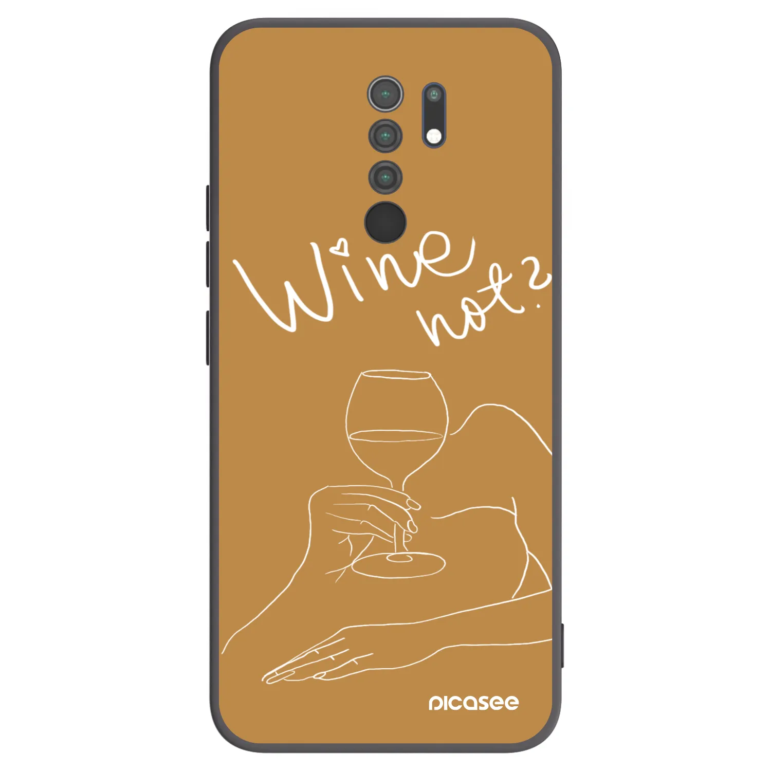 Picasee fekete szilikon tok az alábbi mobiltelefonokra Xiaomi Redmi 9 - Wine not