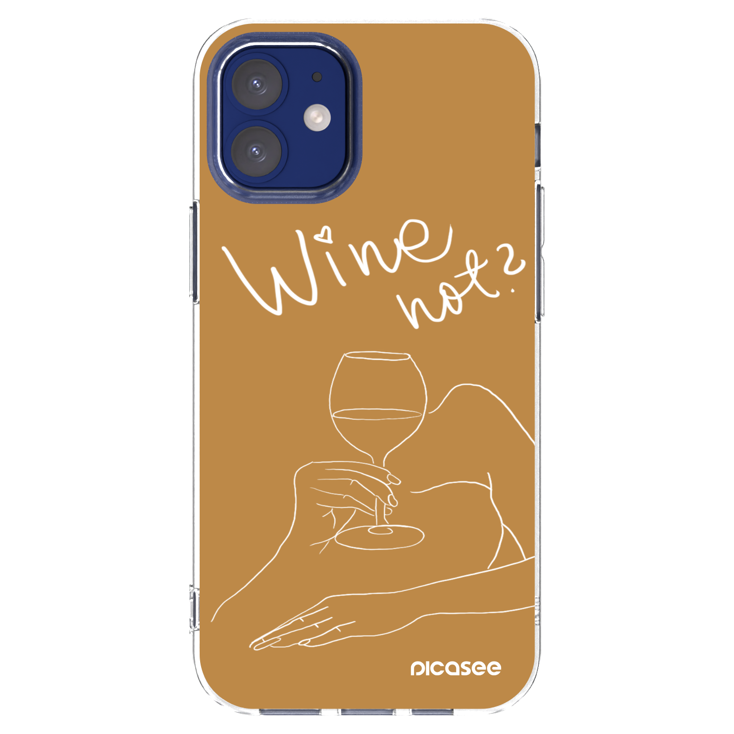 Picasee átlátszó szilikon tok az alábbi mobiltelefonokra Apple iPhone 12 mini - Wine not