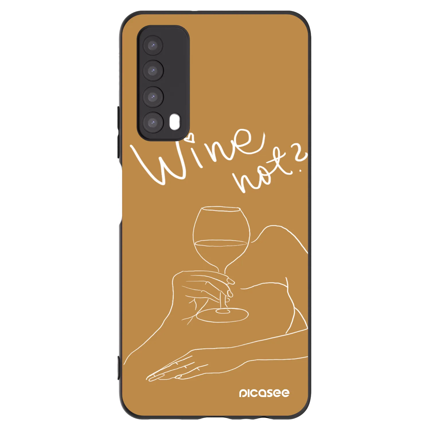 Picasee fekete szilikon tok az alábbi mobiltelefonokra Huawei P Smart 2021 - Wine not