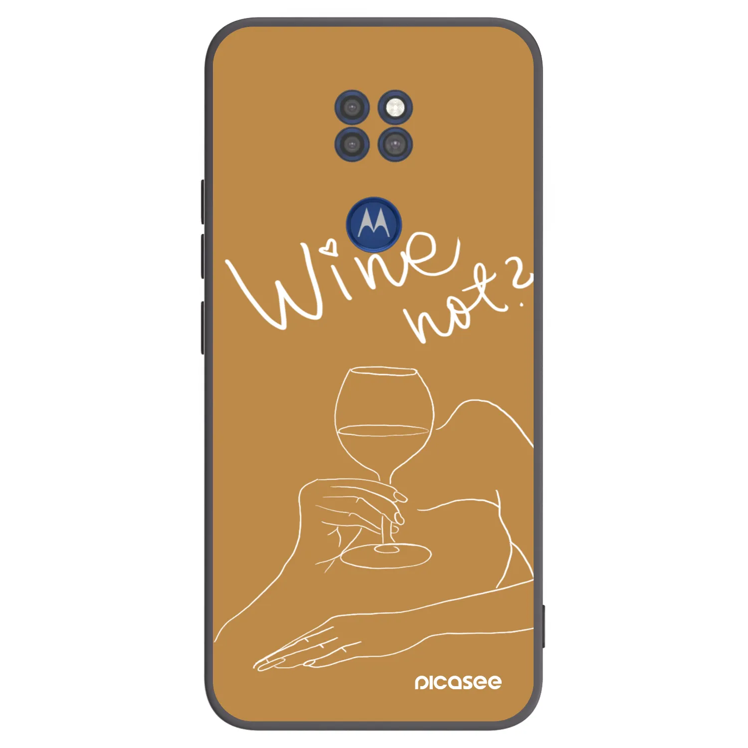 Picasee fekete szilikon tok az alábbi mobiltelefonokra Motorola Moto G9 Play - Wine not