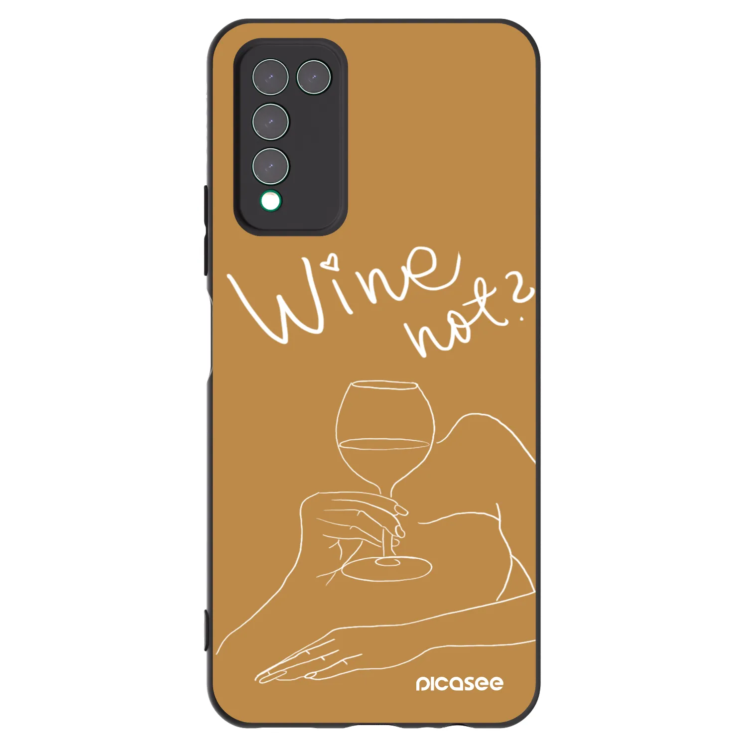 Picasee fekete szilikon tok az alábbi mobiltelefonokra Honor 10X Lite - Wine not