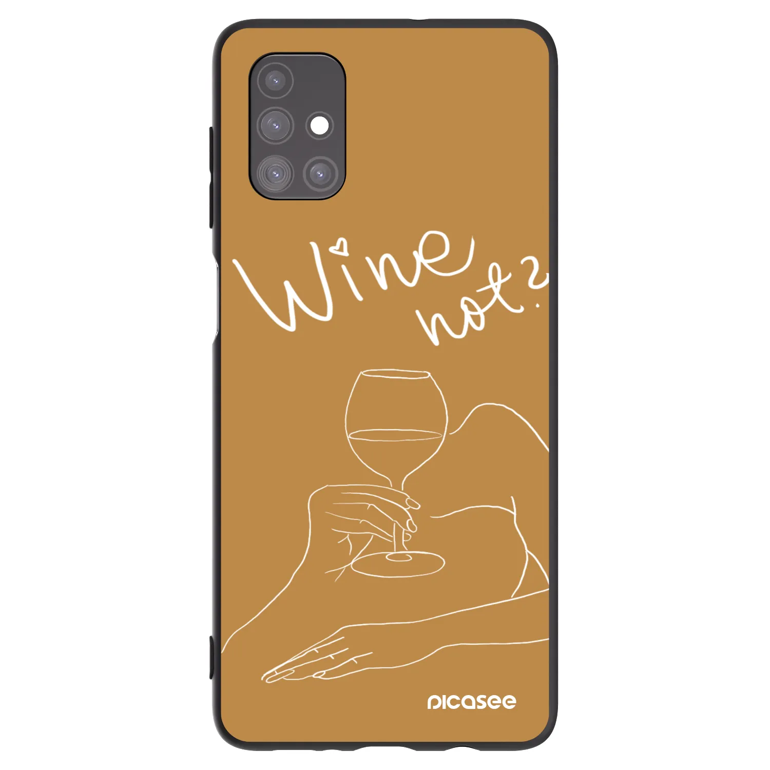 Picasee fekete szilikon tok az alábbi mobiltelefonokra Samsung Galaxy M51 M515F - Wine not