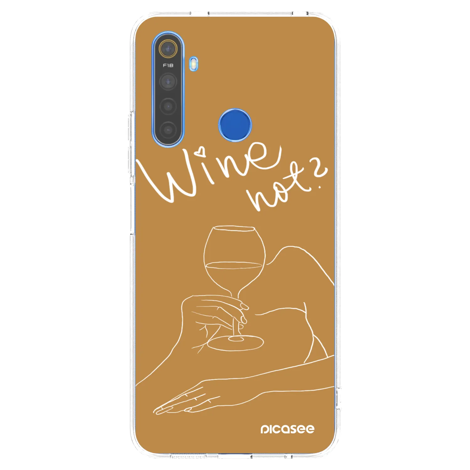 Picasee átlátszó szilikon tok az alábbi mobiltelefonokra Realme 5 - Wine not