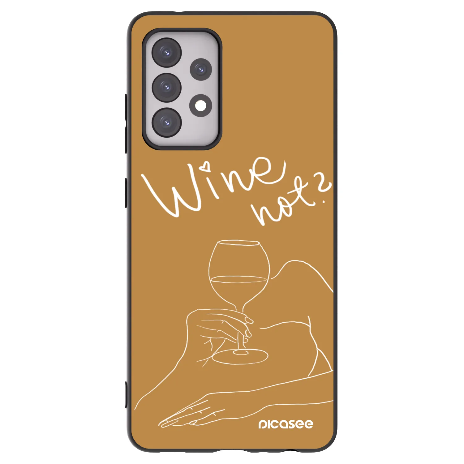 Picasee fekete szilikon tok az alábbi mobiltelefonokra Samsung Galaxy A52 5G A525F - Wine not