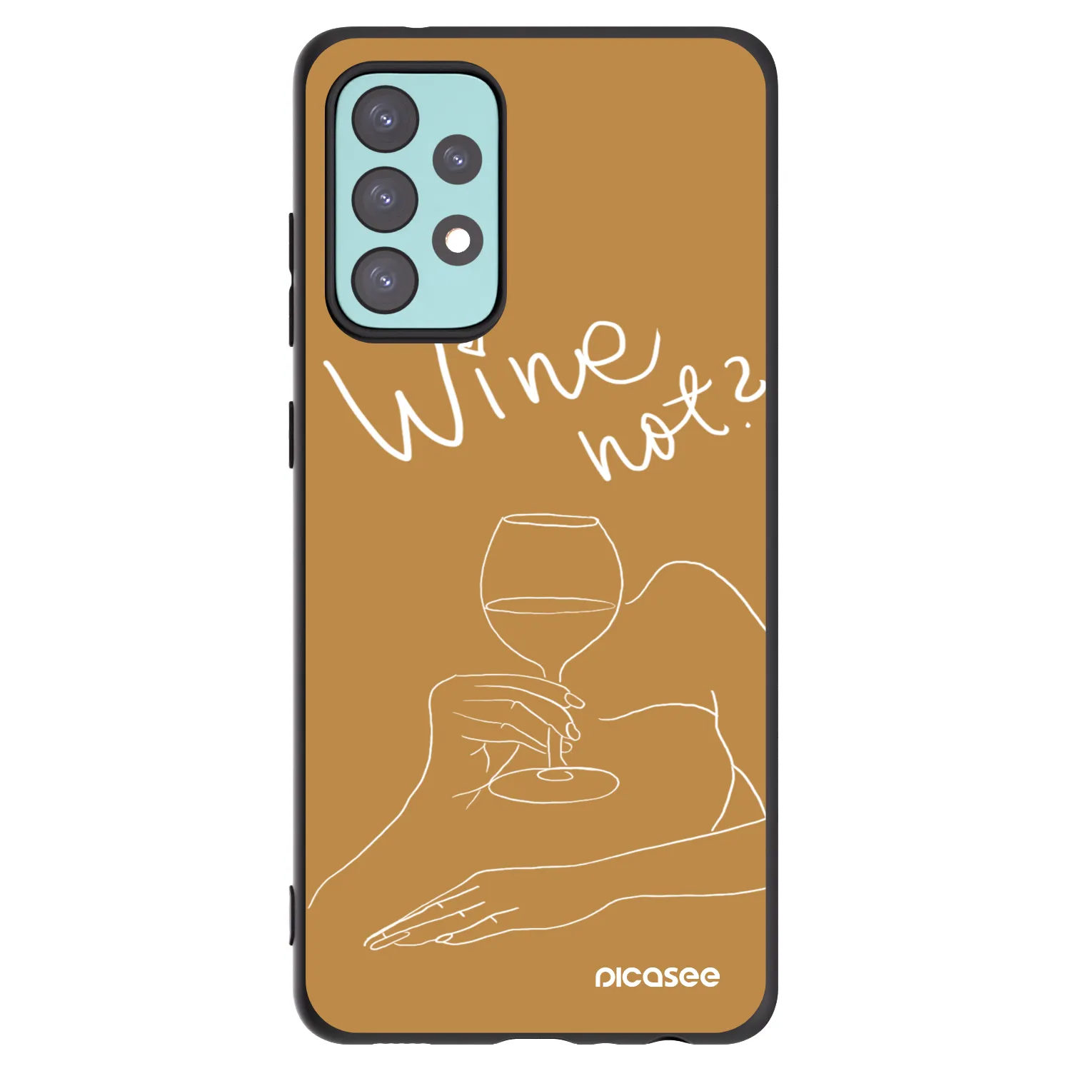 Picasee fekete szilikon tok az alábbi mobiltelefonokra Samsung Galaxy A72 A725F - Wine not