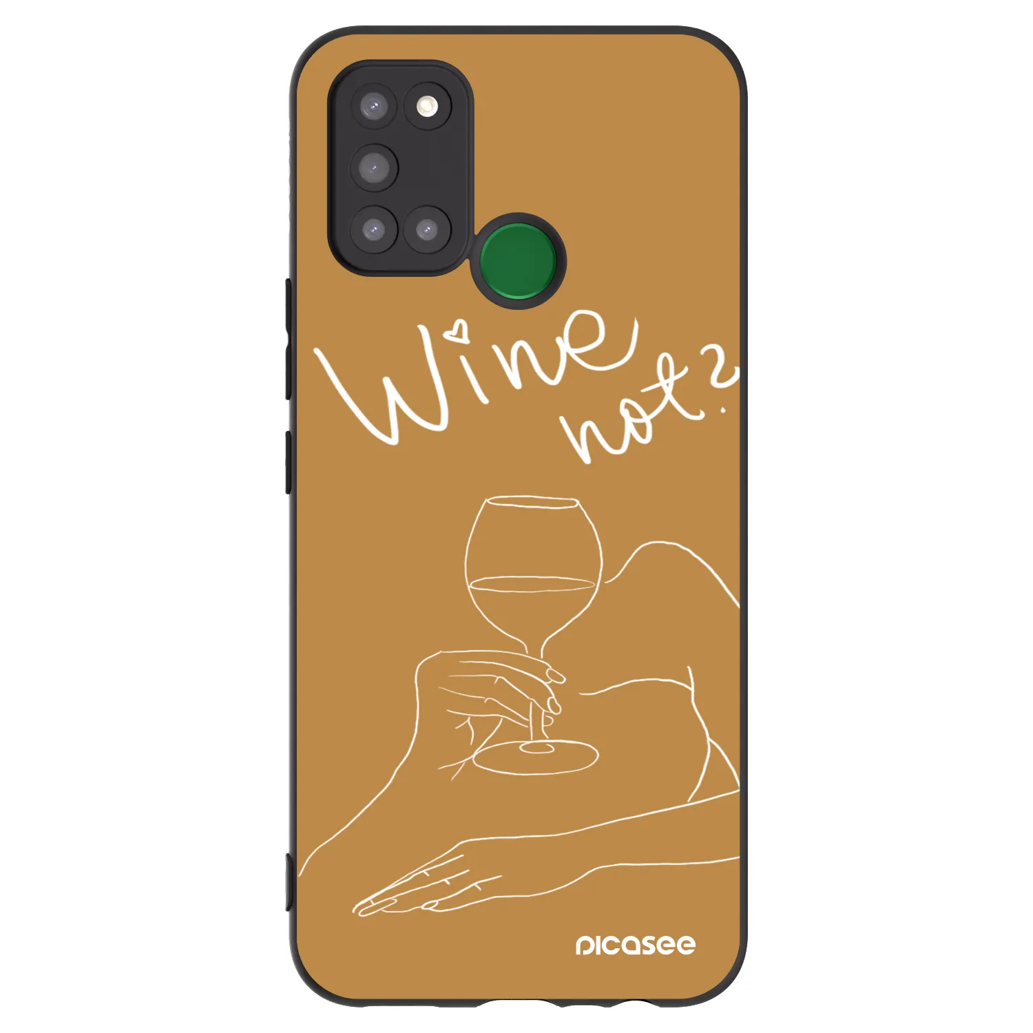Picasee fekete szilikon tok az alábbi mobiltelefonokra Realme 7i - Wine not